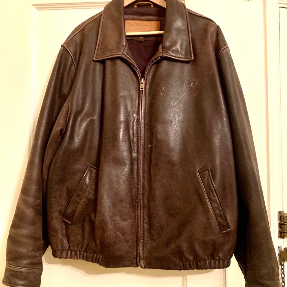 Timberland Men's Leather Jacket 3XL